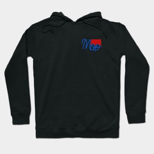 Moo1 red & blue logo left pectoral Hoodie